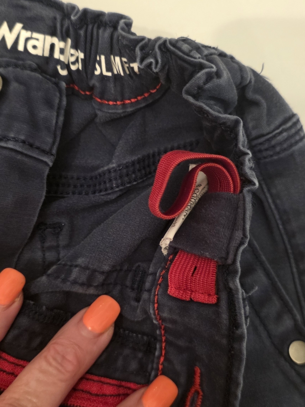 Wrangler Navy Jeans with Red Trim for Kids